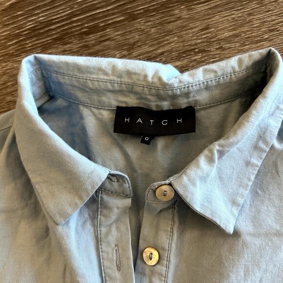 HATCH Maternity The Inez Eyelet Babydoll Shirt Dress Blue 100% Cotton 0 / XS EUC - Picture 6 of 15
